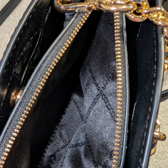 Michael Kors Black Crossbody with Gold Chain and Turn-Lock